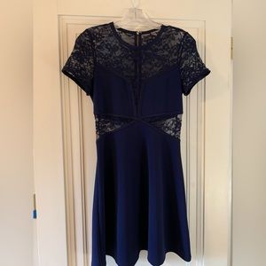Navy Cut Out Lace Dress